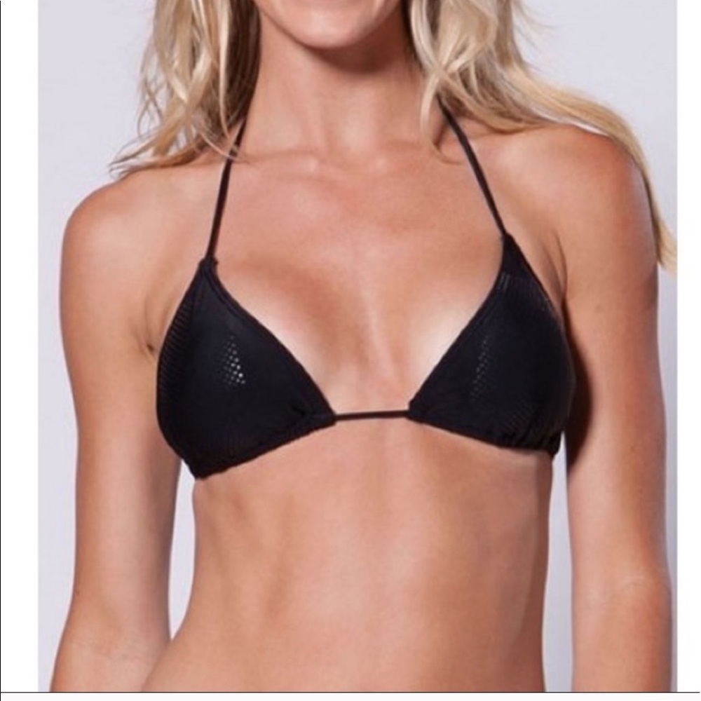 Fox Black Triangle String Bikini Top